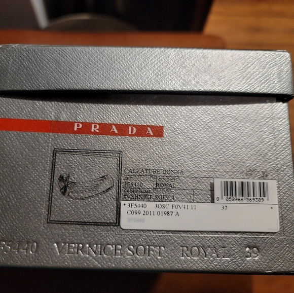 Prada Calzature Donna Navy Leather Shoes 8 - Picture 5 of 8